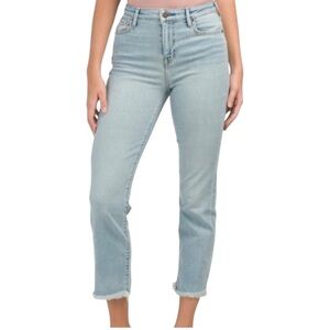 True Religion Starr Mid Rise Straight Cropped Fray Hem Jeans Size‎ 29
